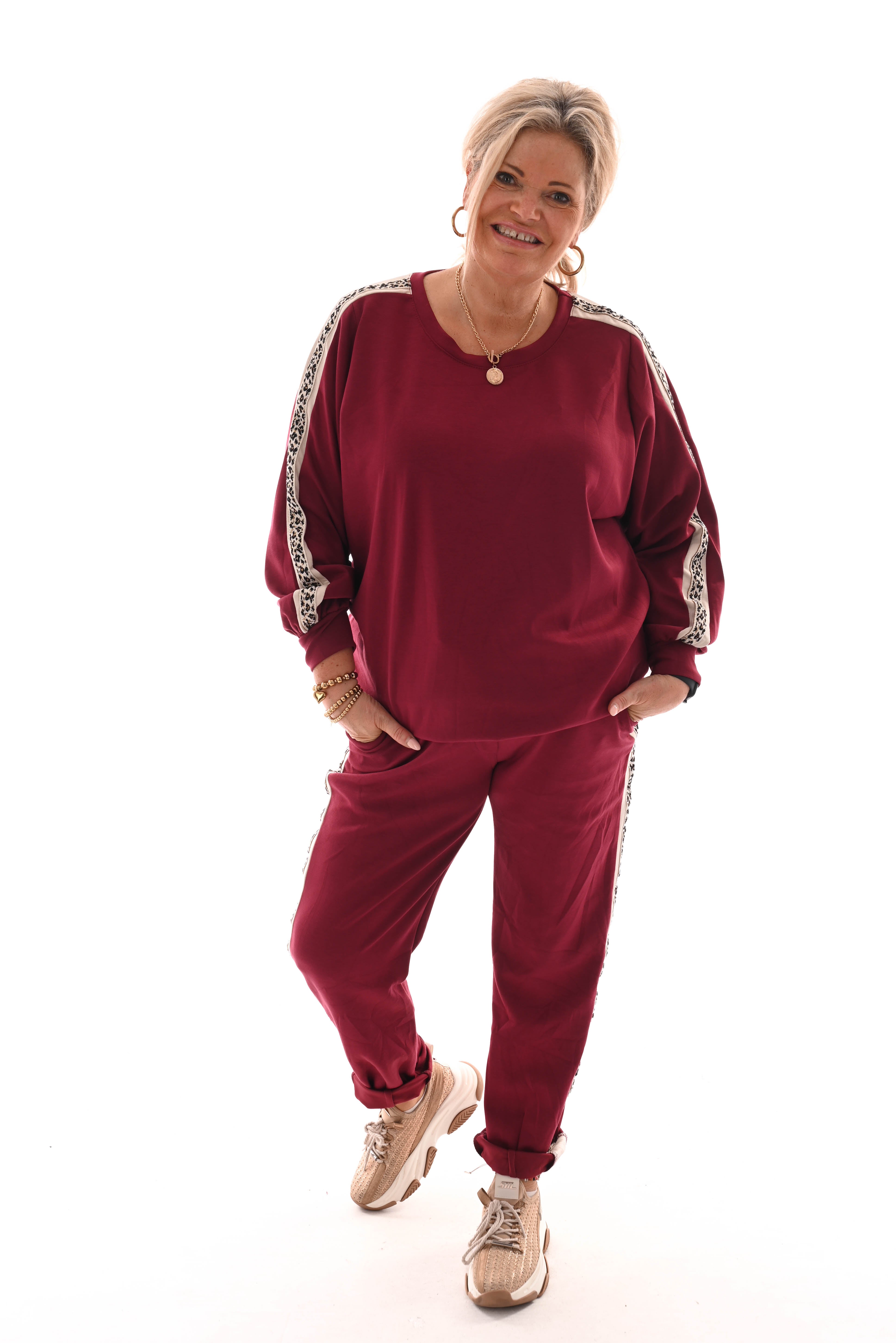 Tweedelig pak panterbies comfy bordeaux