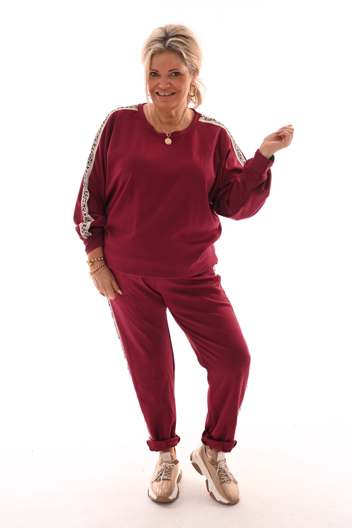 Tweedelig pak panterbies comfy bordeaux