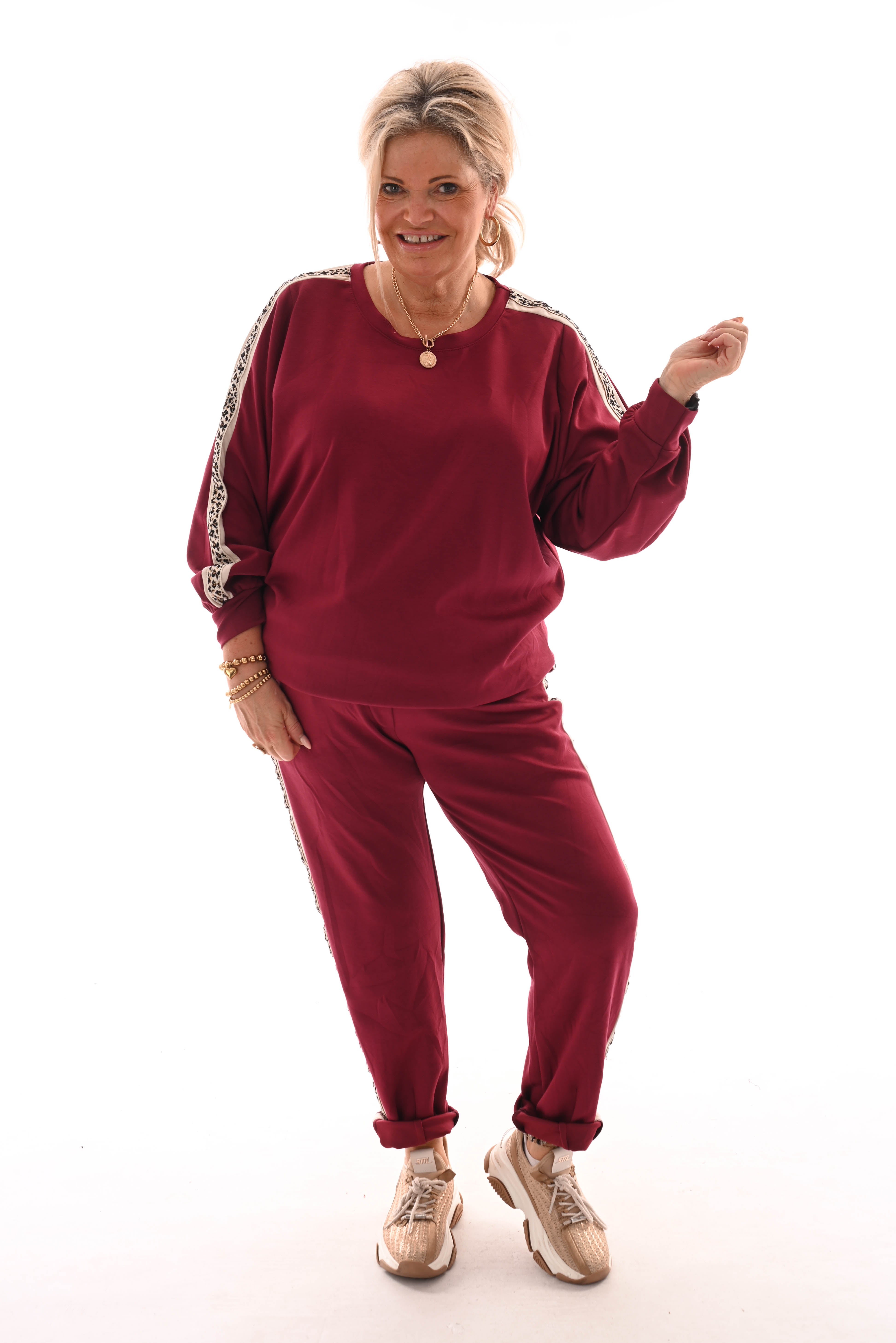 Tweedelig pak panterbies comfy bordeaux