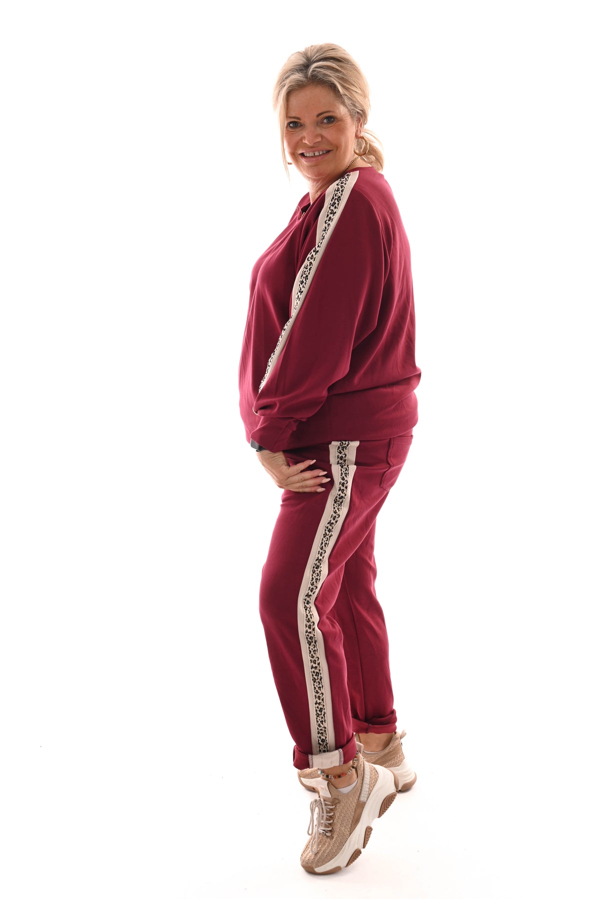 Tweedelig pak panterbies comfy bordeaux