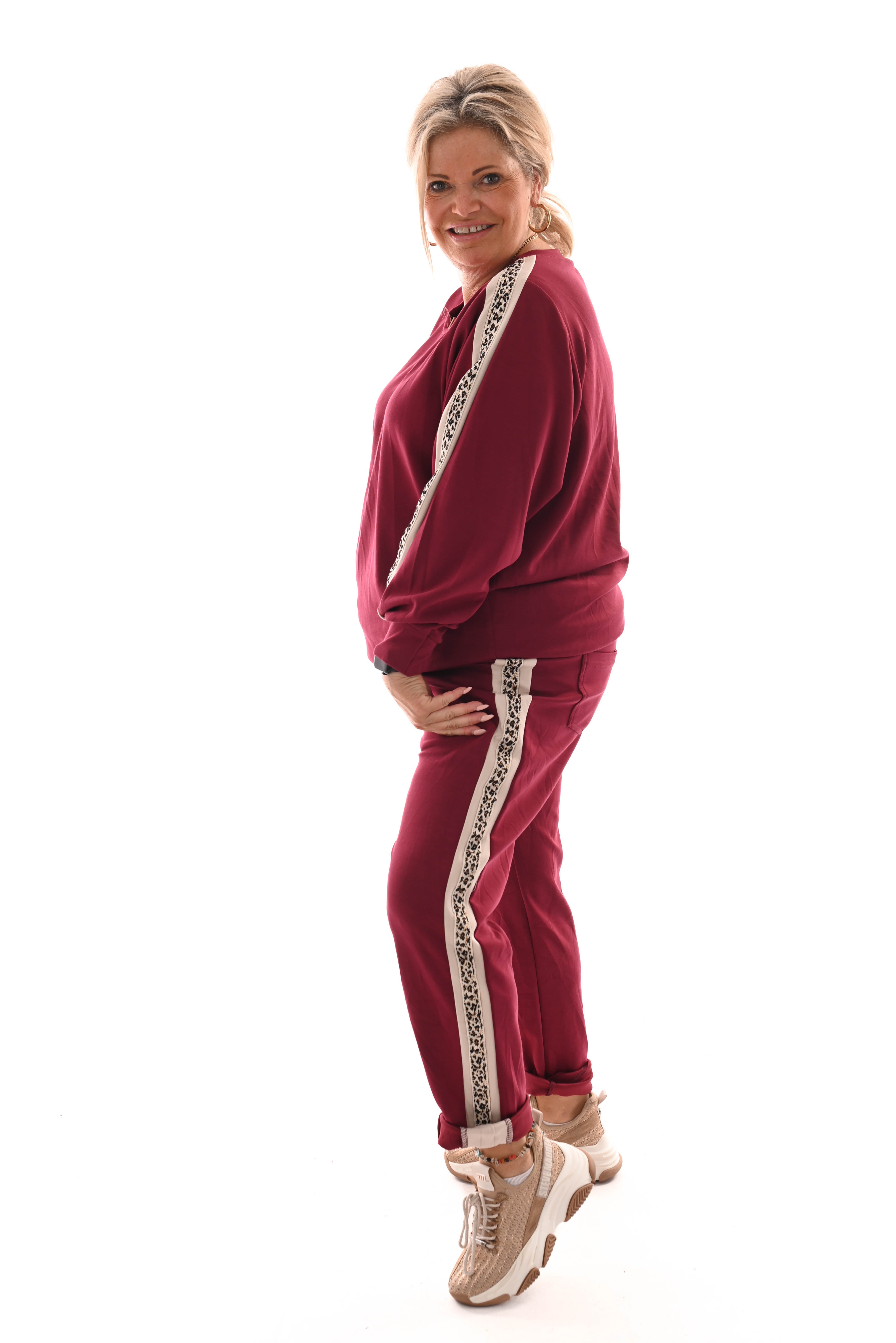Tweedelig pak panterbies comfy bordeaux
