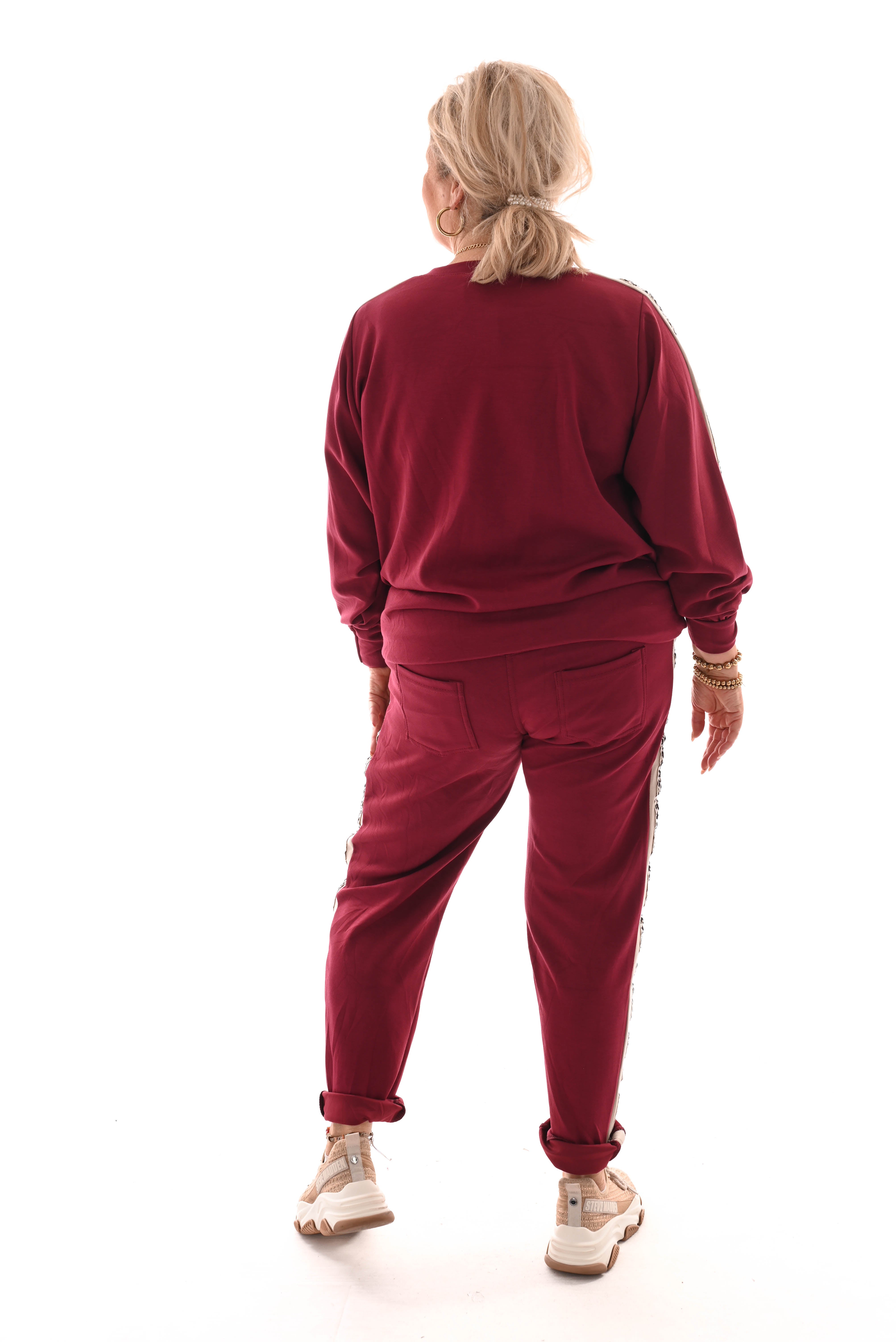 Tweedelig pak panterbies comfy bordeaux