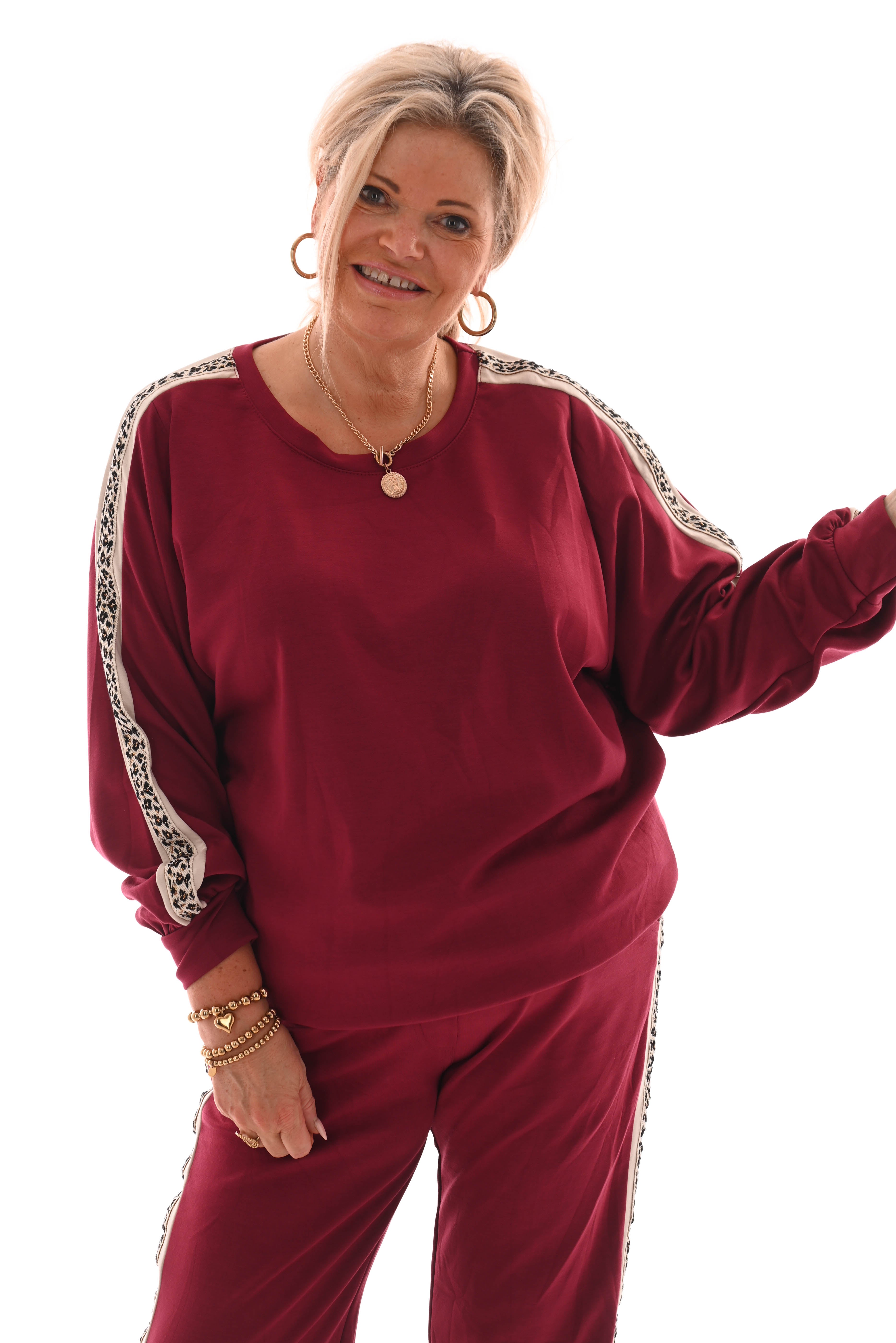 Tweedelig pak panterbies comfy bordeaux
