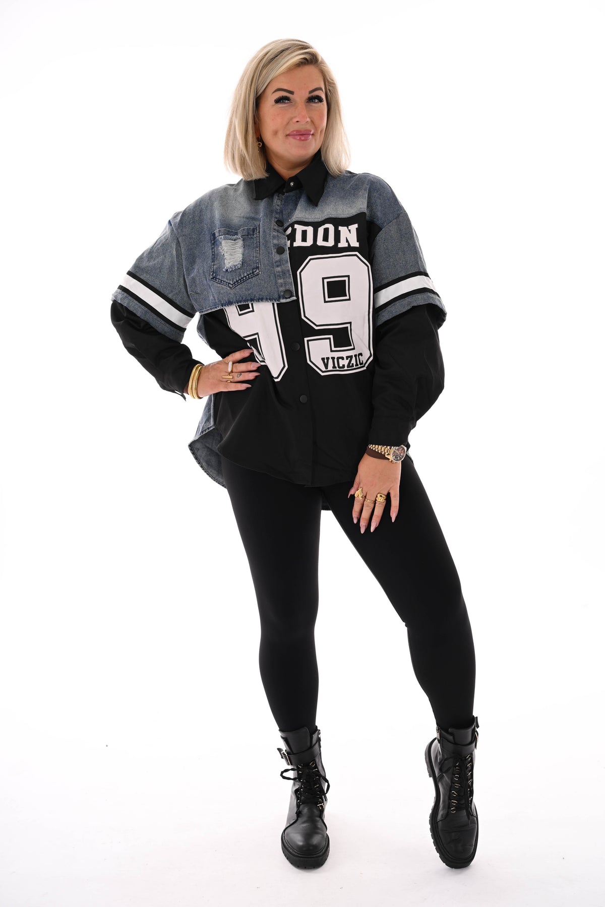 Spijkerblouse 99 zwart