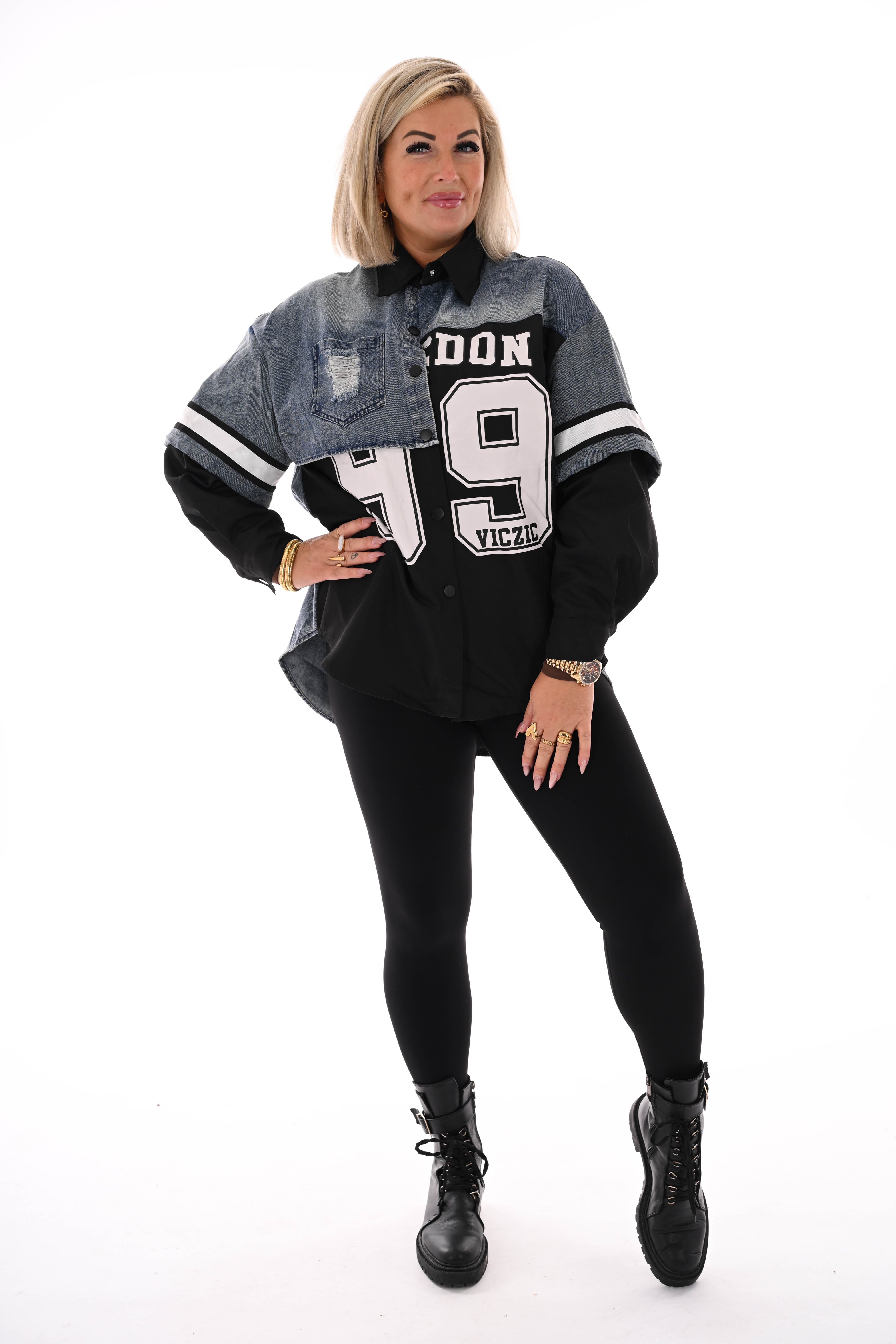 Spijkerblouse 99 zwart