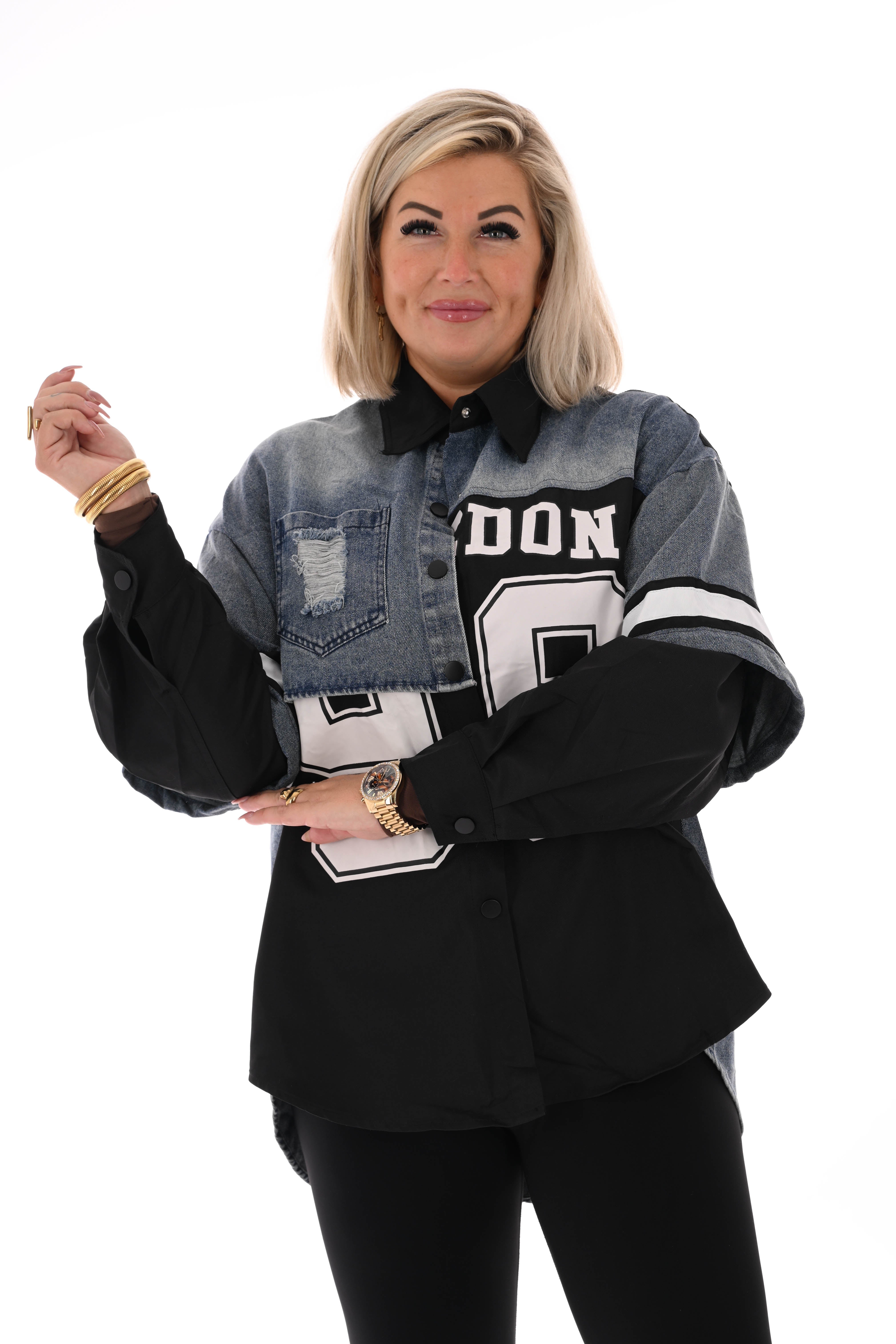 Spijkerblouse 99 zwart