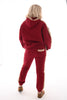 Tweedelige set met teddy bies bordeaux