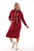 Sweater dress lang bordeaux