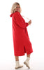 Lange sweater dress met capuchon rood