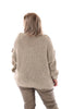 Kort gebreide trui turtle neck beige