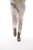 Silky stretchbroek panterprint taupe