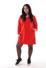 Sweater dress v-hals rood