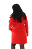 Sweater dress v-hals rood