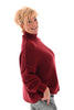 Kort gebreide trui turtle neck bordeaux