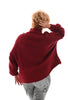 Kort gebreide trui turtle neck bordeaux