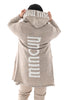 Gebreid vest met capuchon taupe