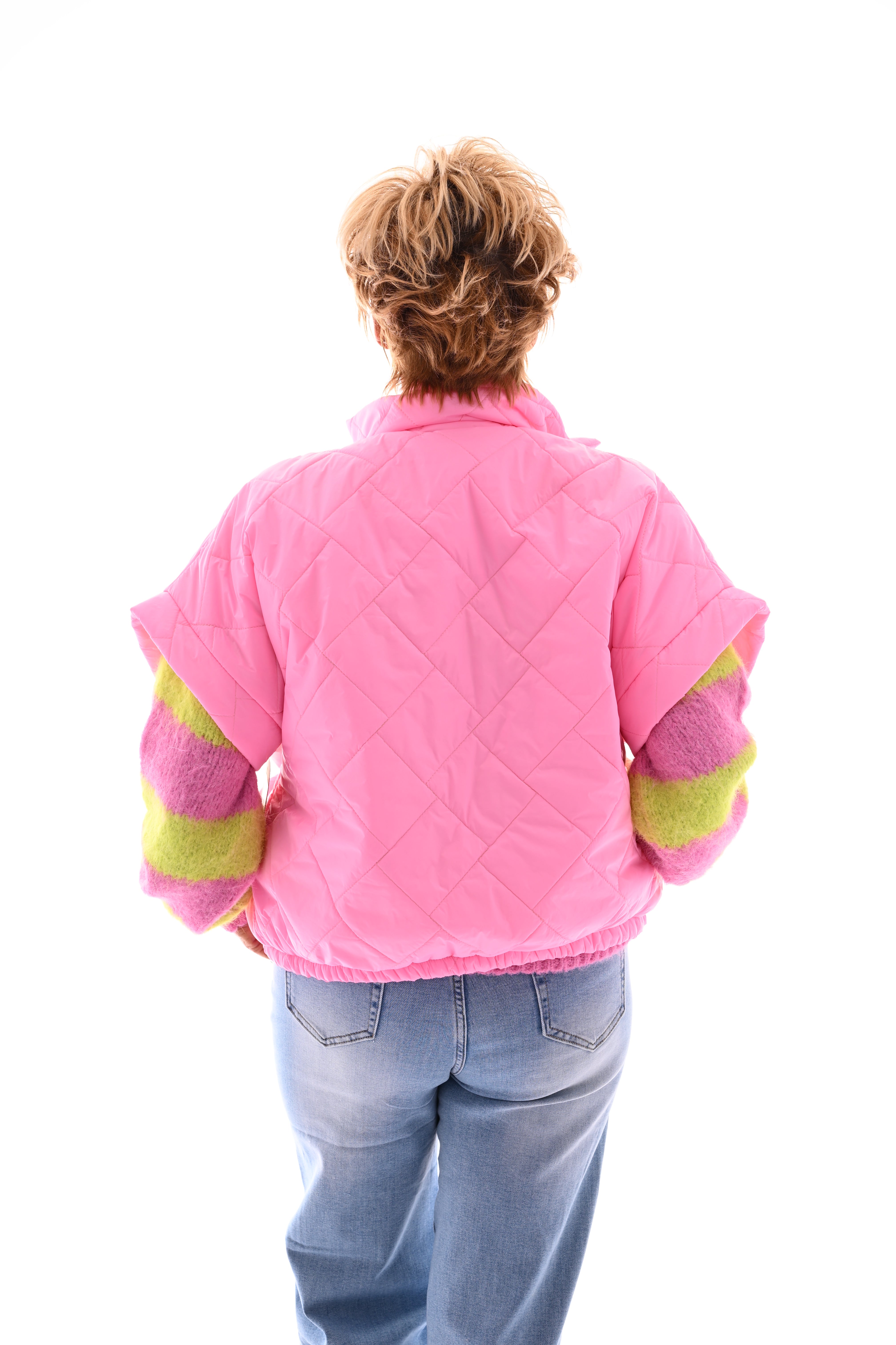 Bodywarmer korte mouwen roze