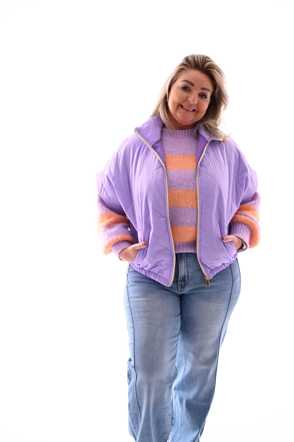 Bodywarmer korte mouwen lila