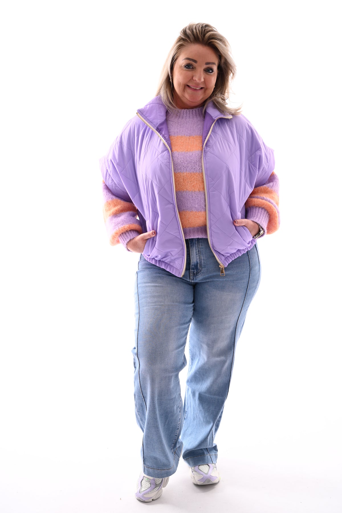 Bodywarmer korte mouwen lila