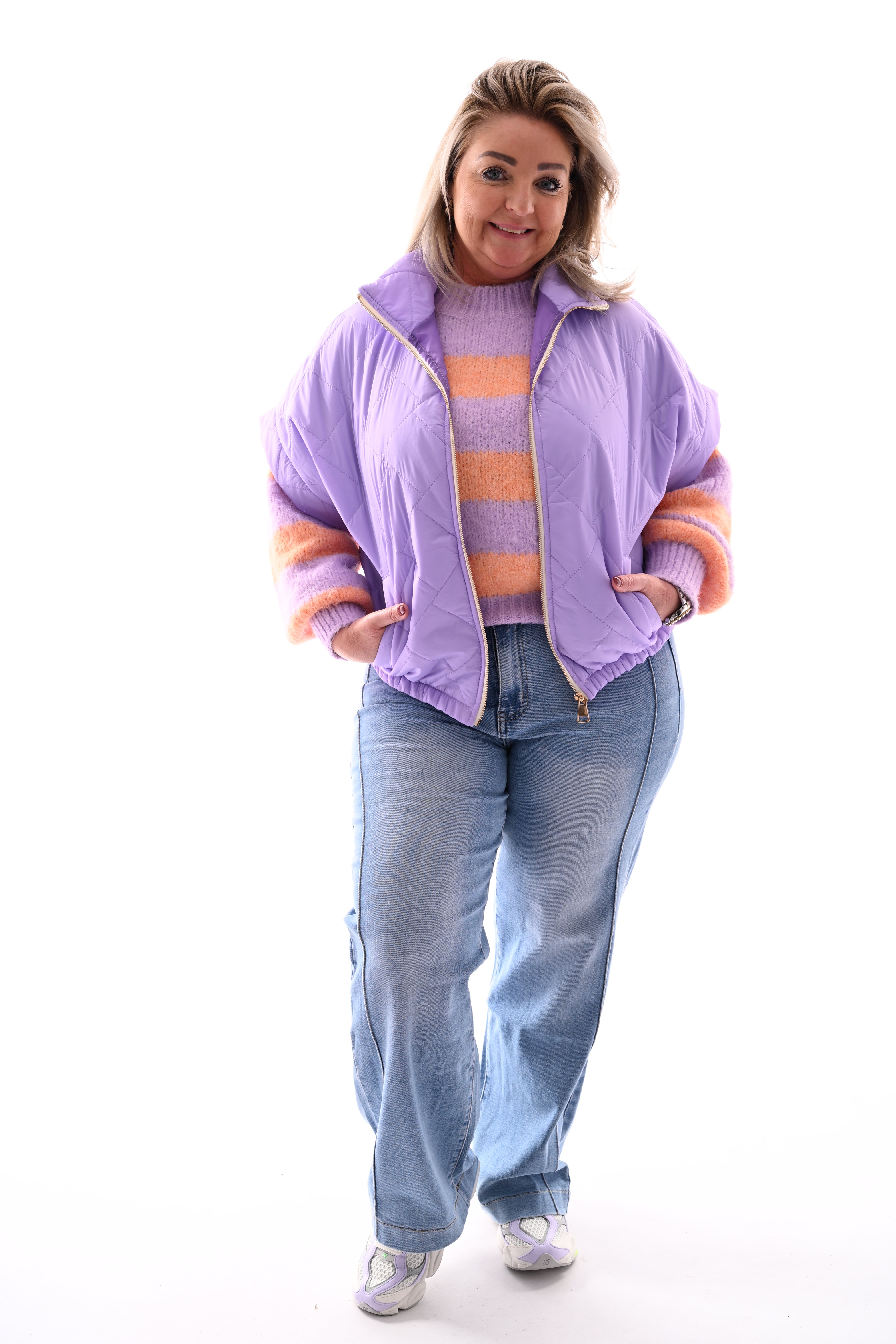 Bodywarmer korte mouwen lila