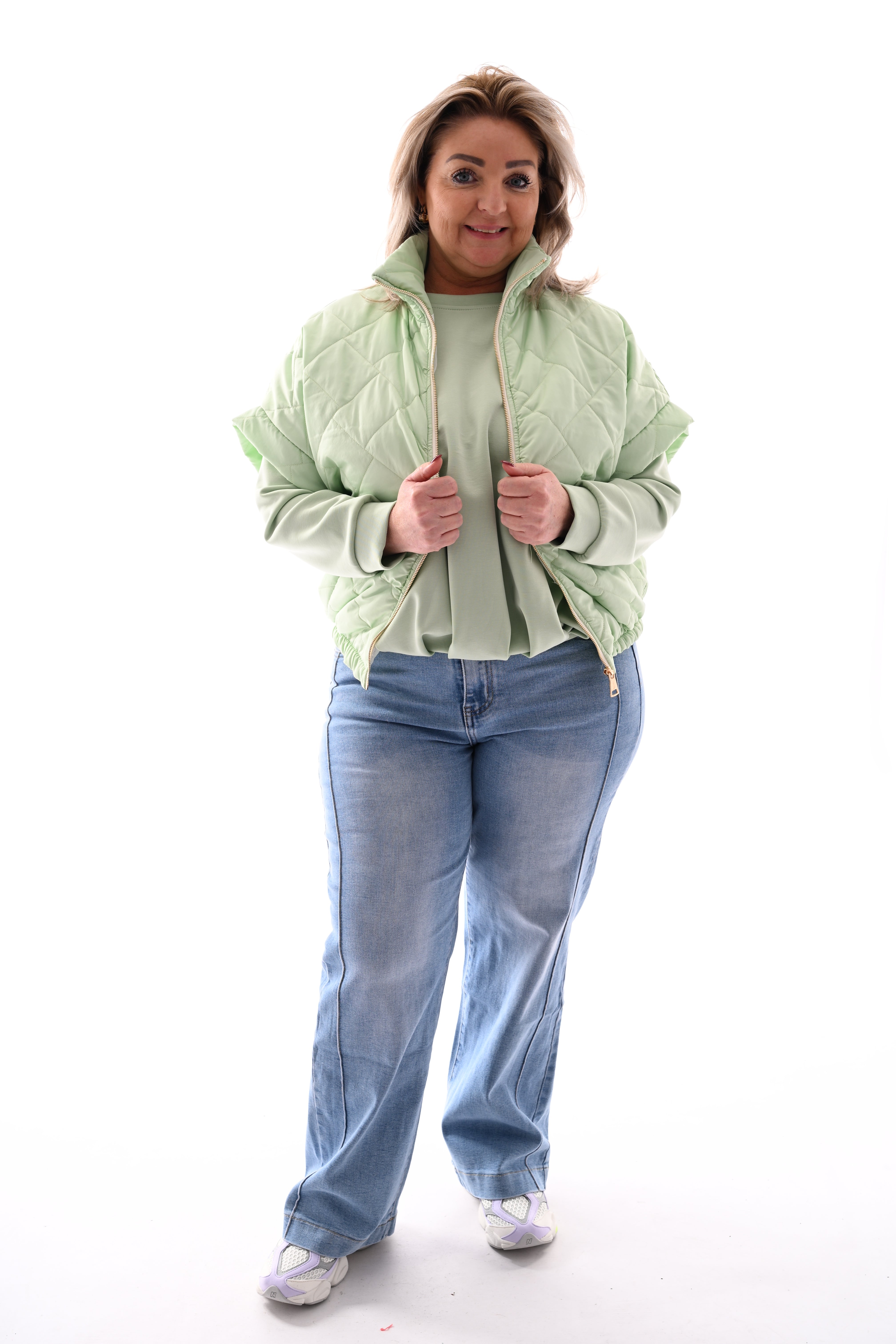 Bodywarmer korte mouwen mintgroen