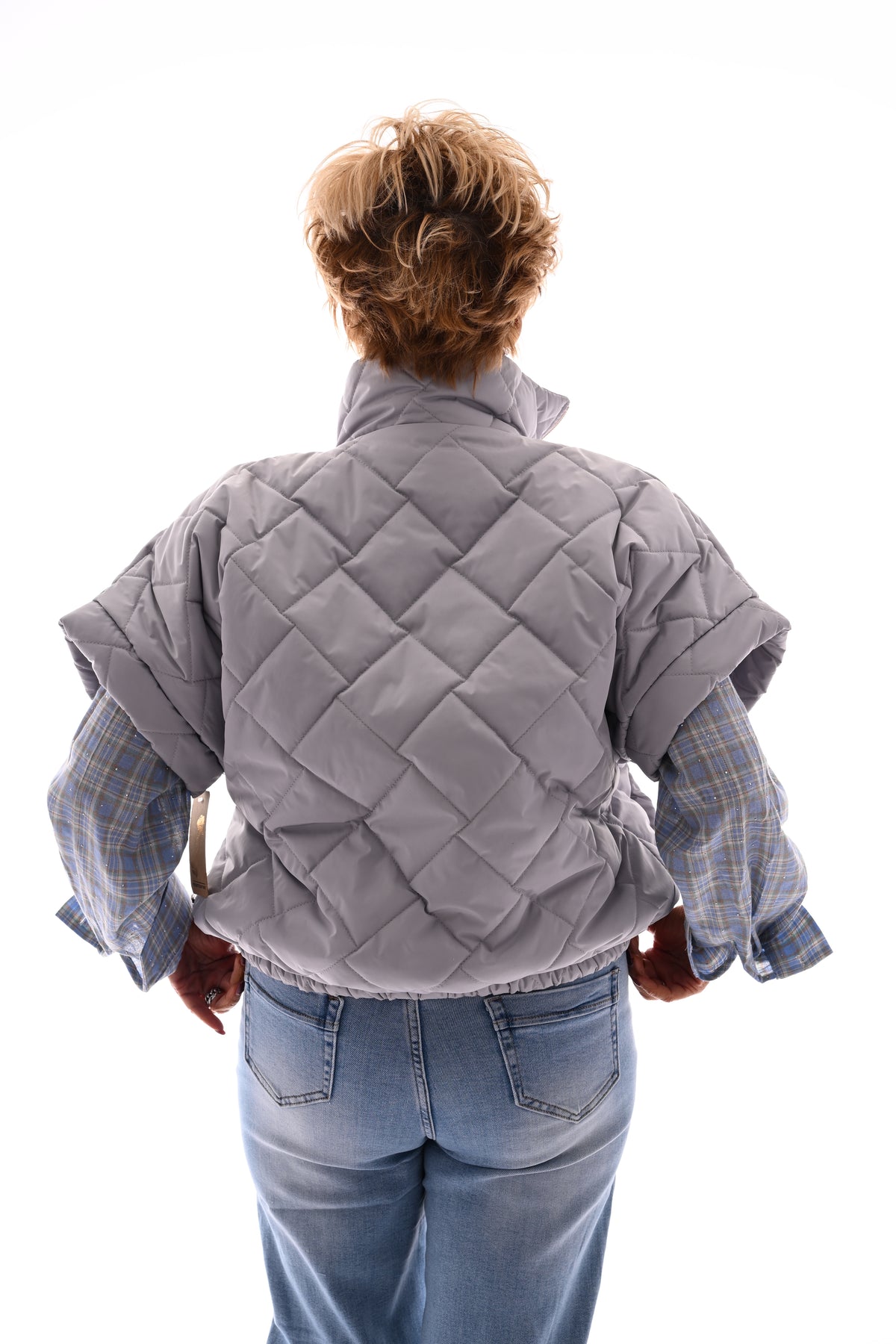 Bodywarmer korte mouwen grijs