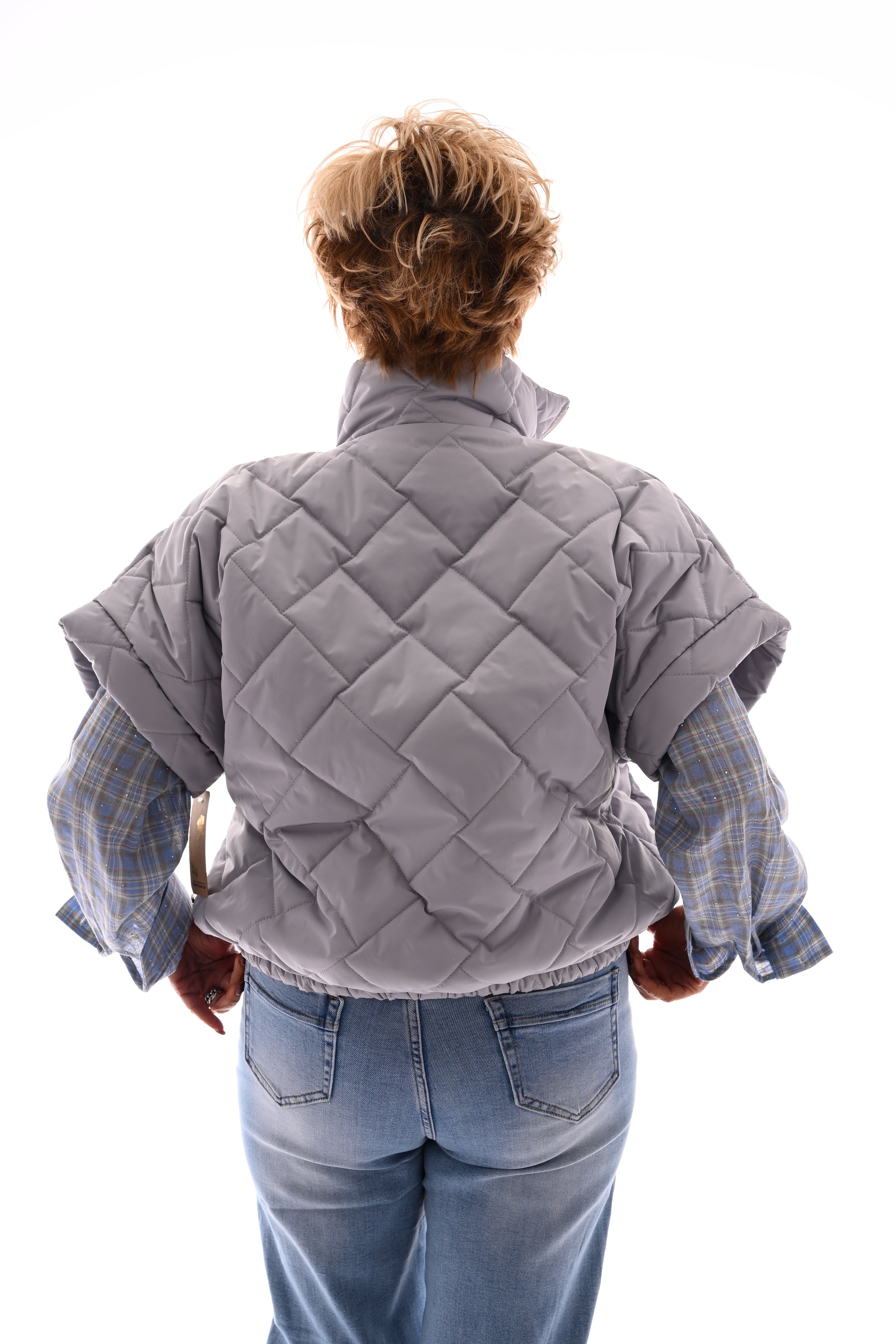 Bodywarmer korte mouwen grijs