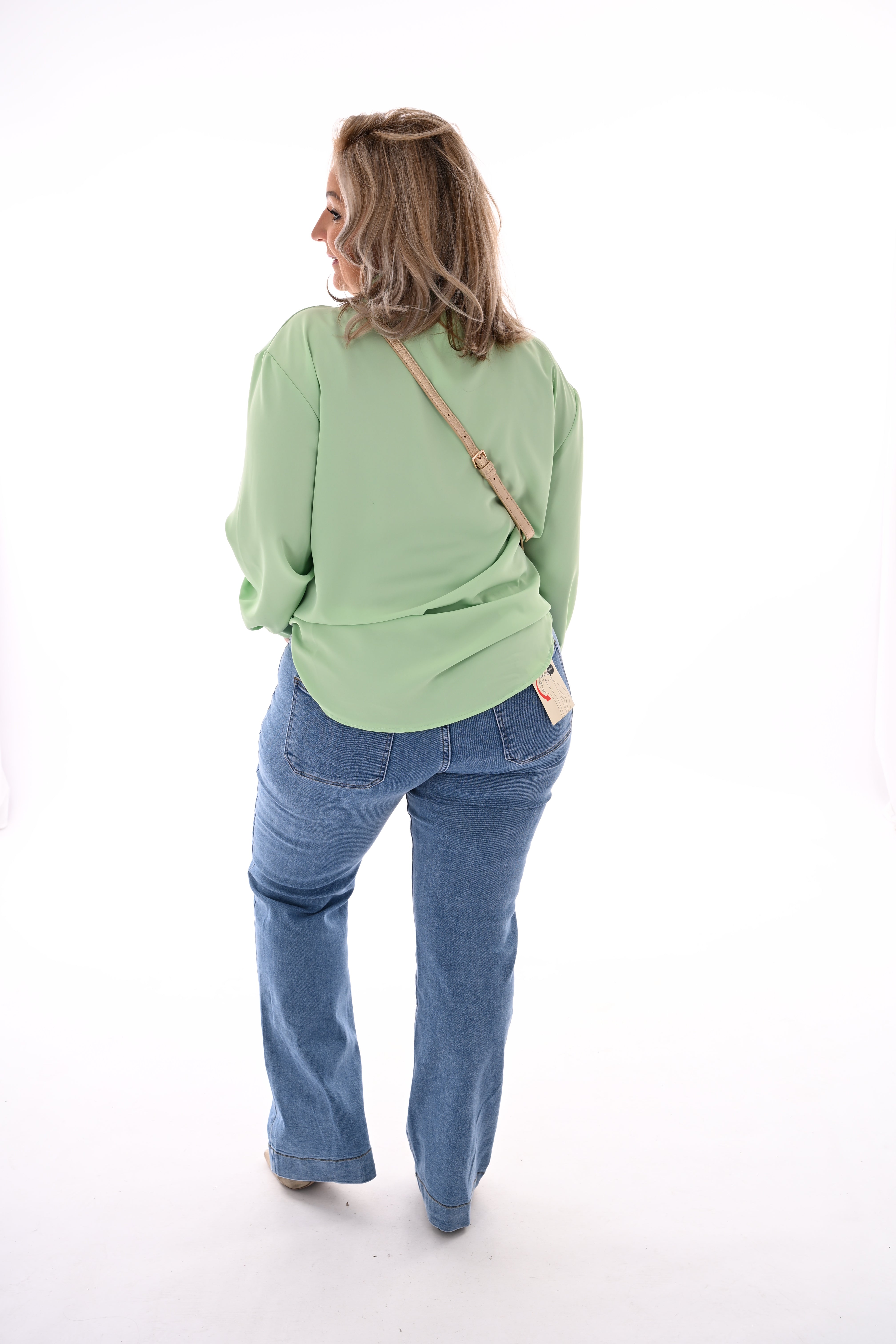 Miss Bon jeans zakken aan de voorkant blauw