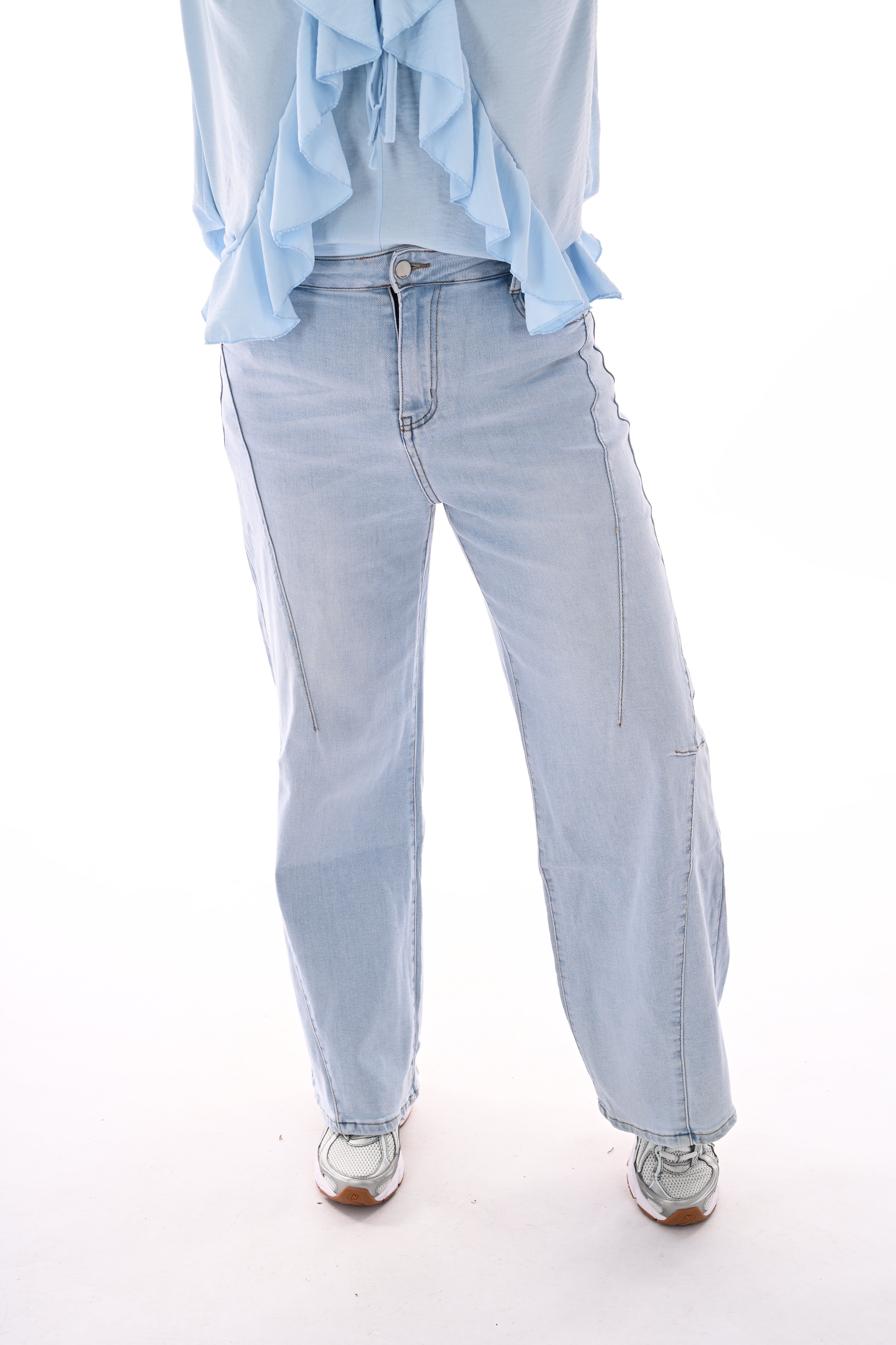 G-smack jeans met naad wide leg lichtblauw