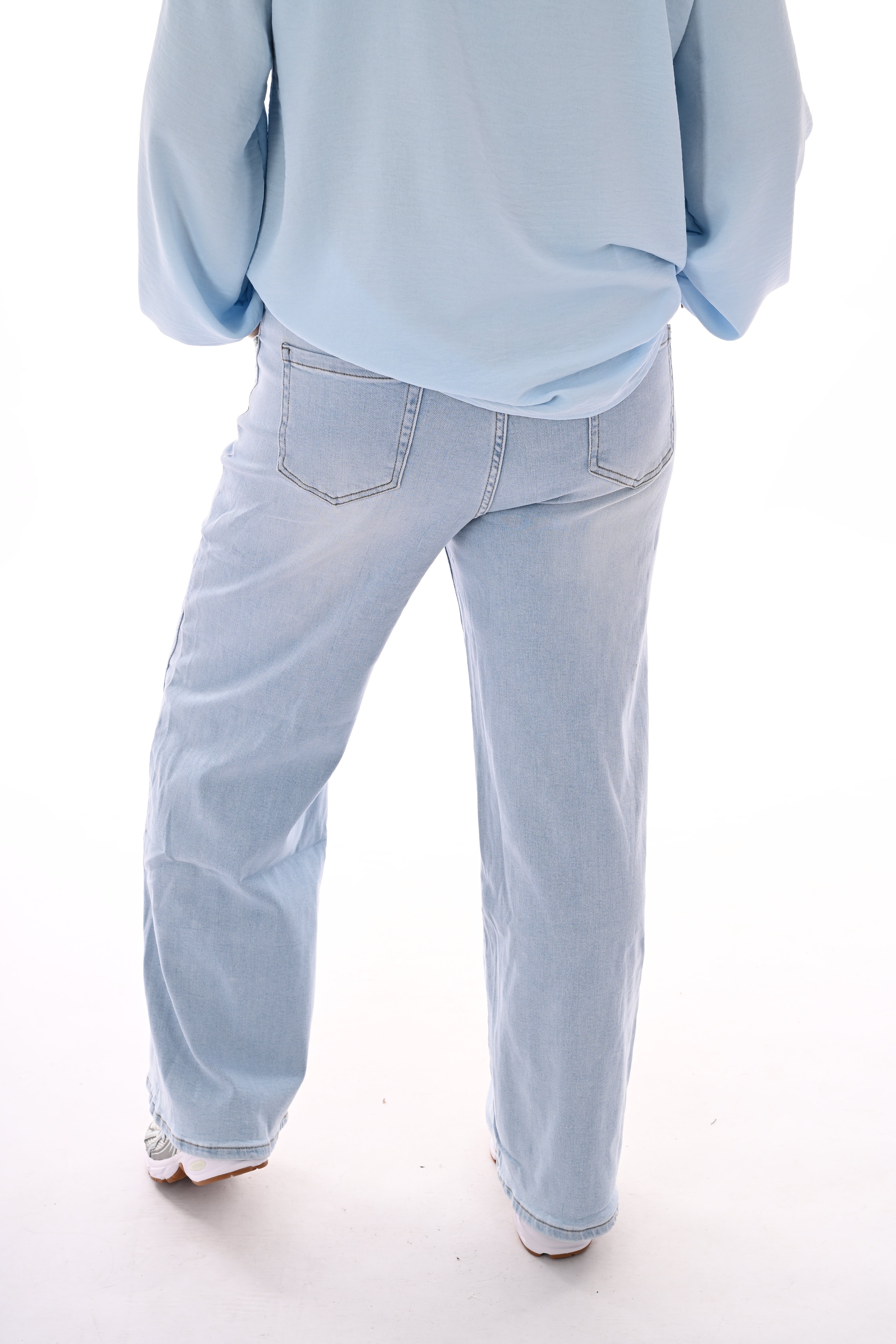 G-smack jeans met naad wide leg lichtblauw