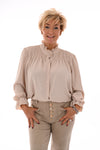 Blouse smock detail beige