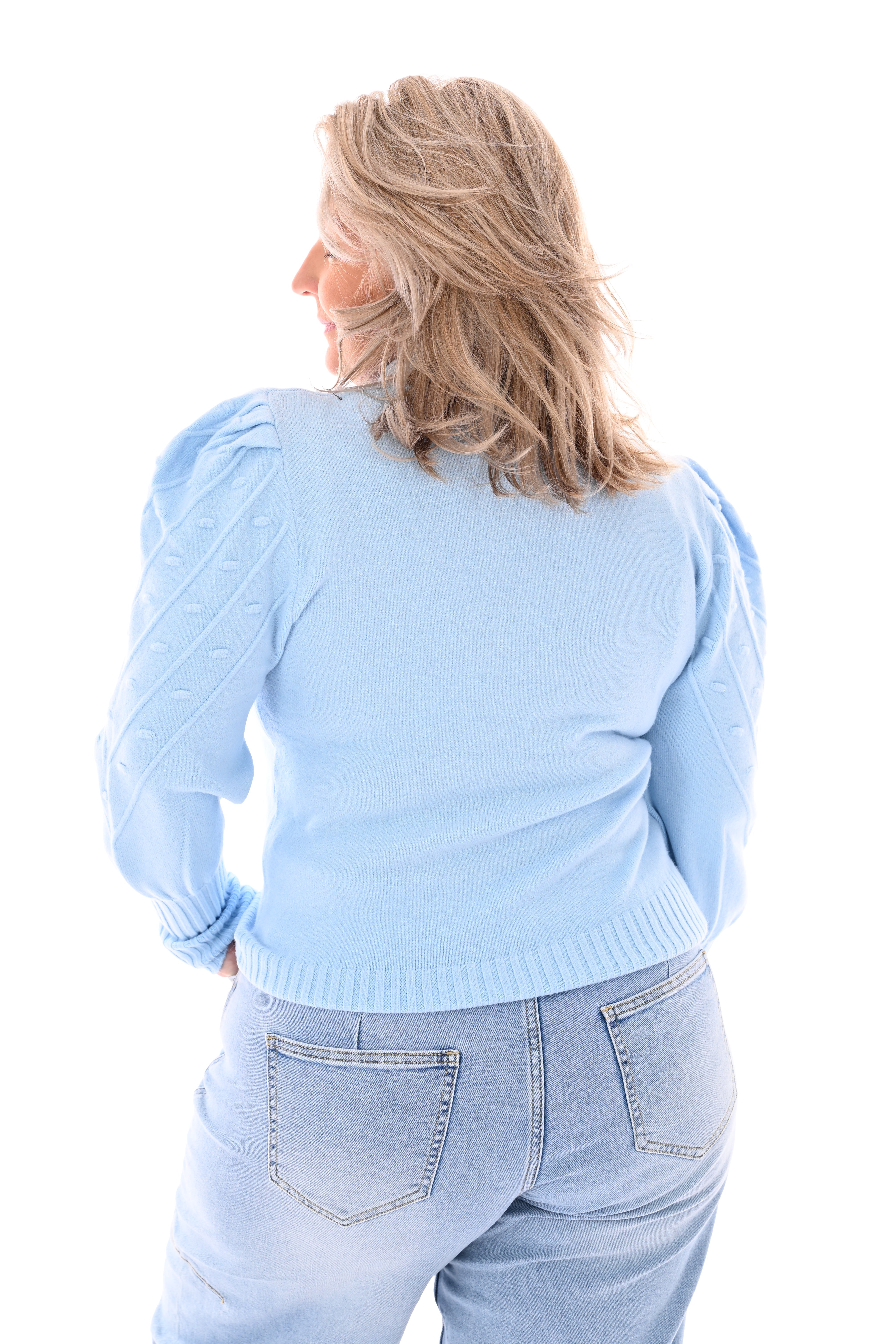 Trui met structuur lichtblauw