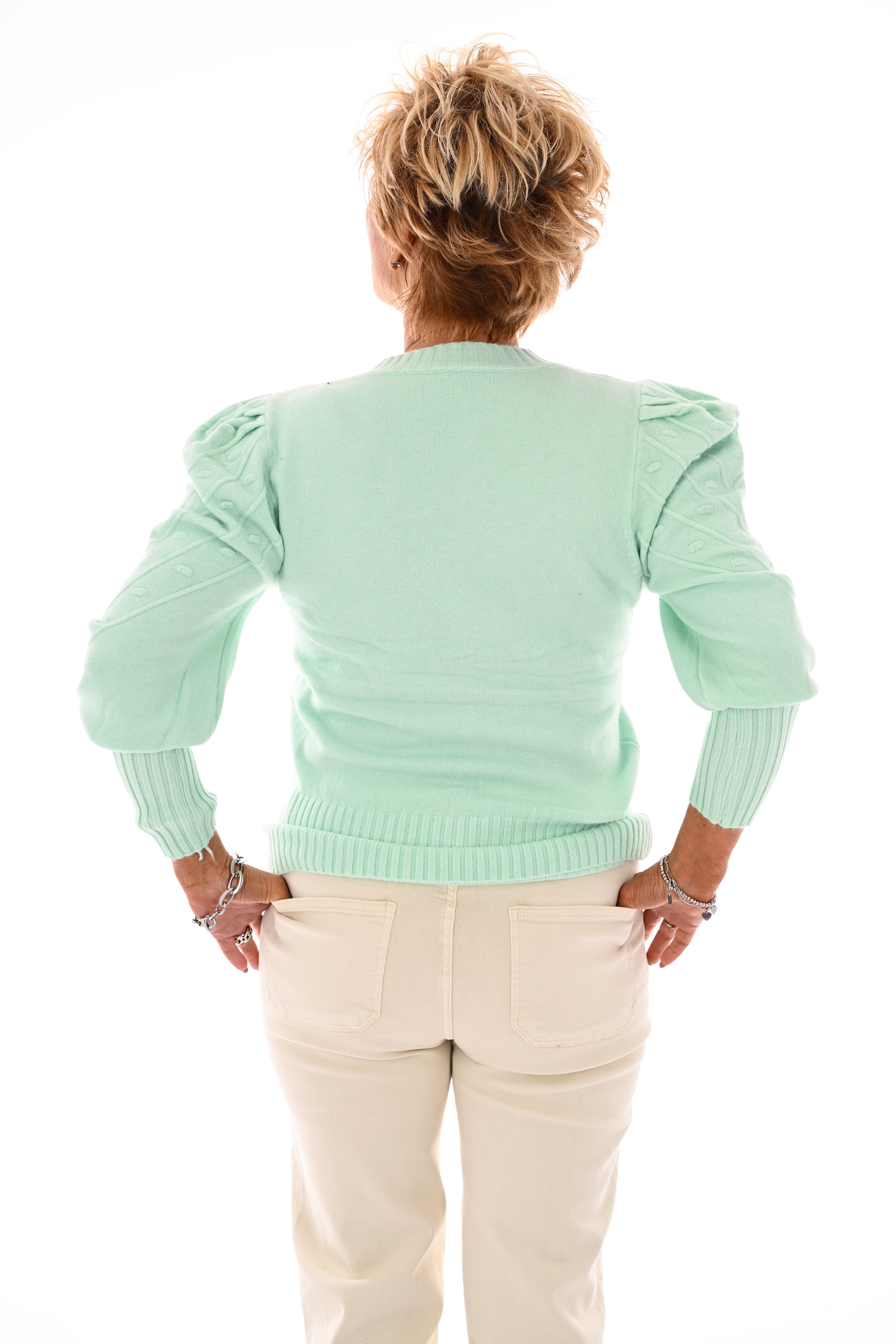 Trui met structuur mintgroen