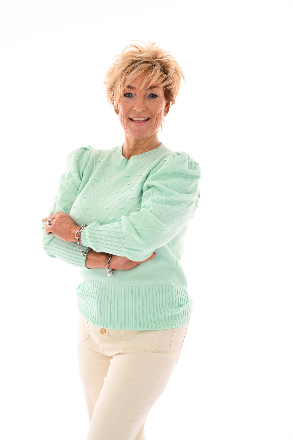 Trui met structuur mintgroen