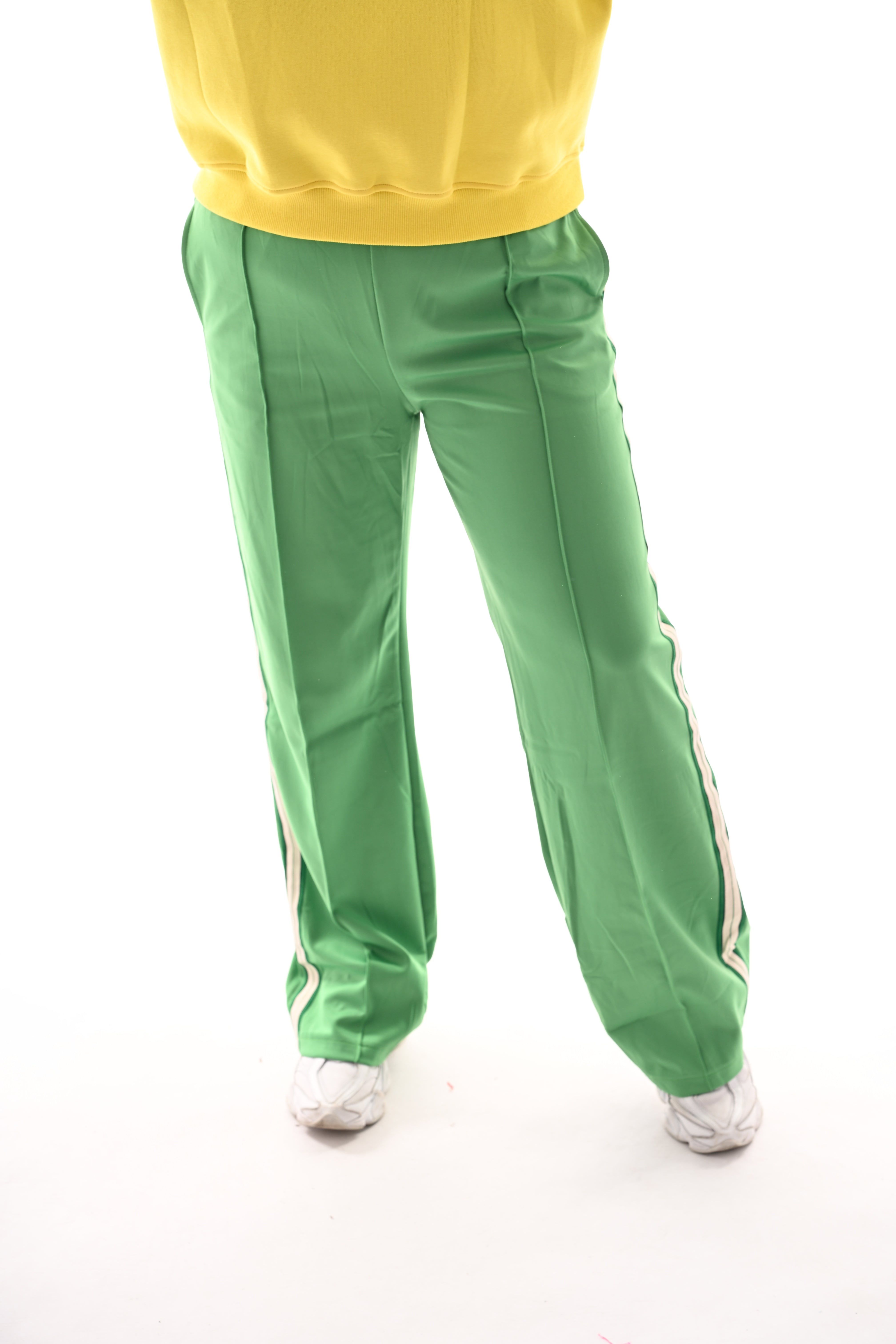 Wijde broek met bies groen