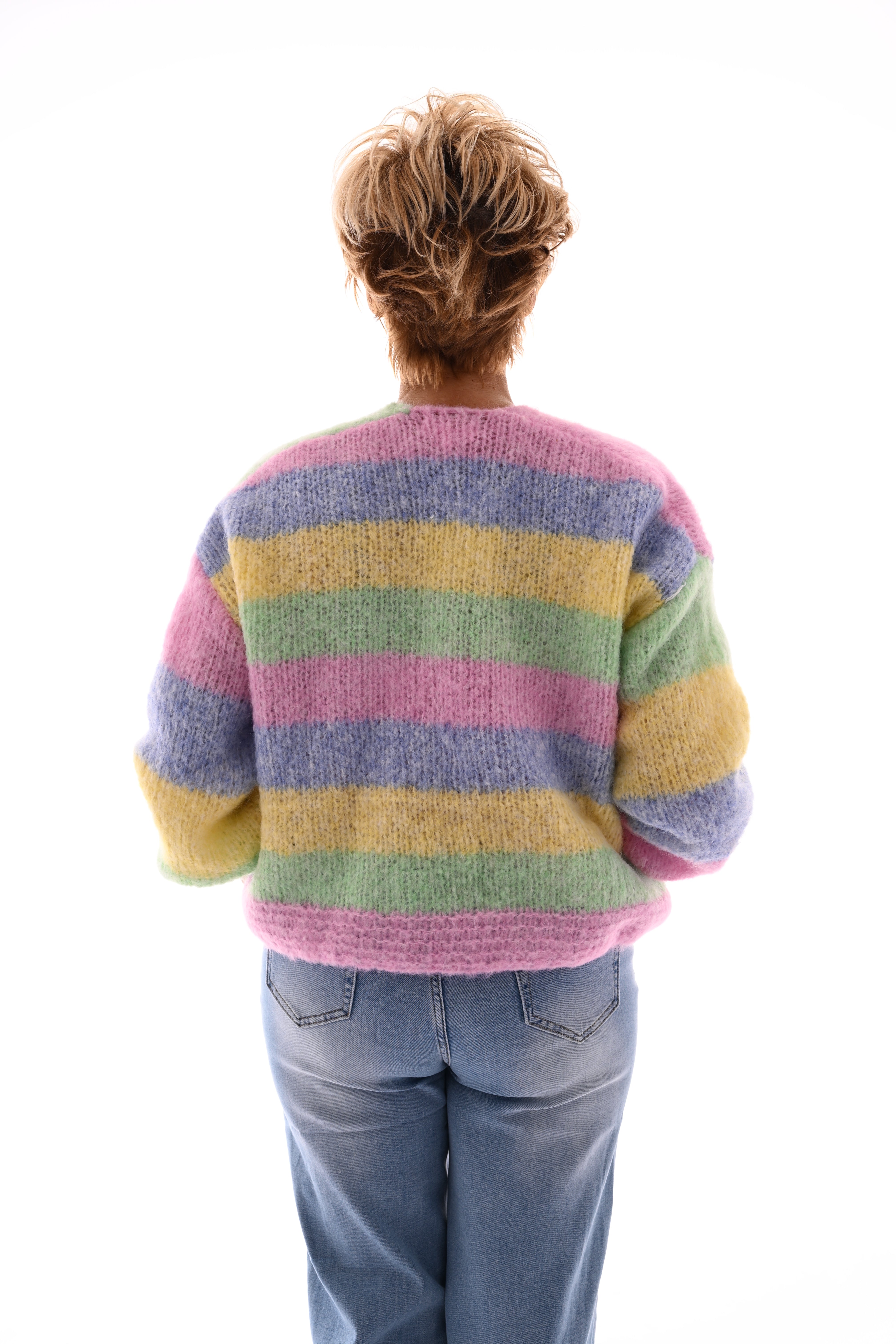 Vest brede strepen geel/groen