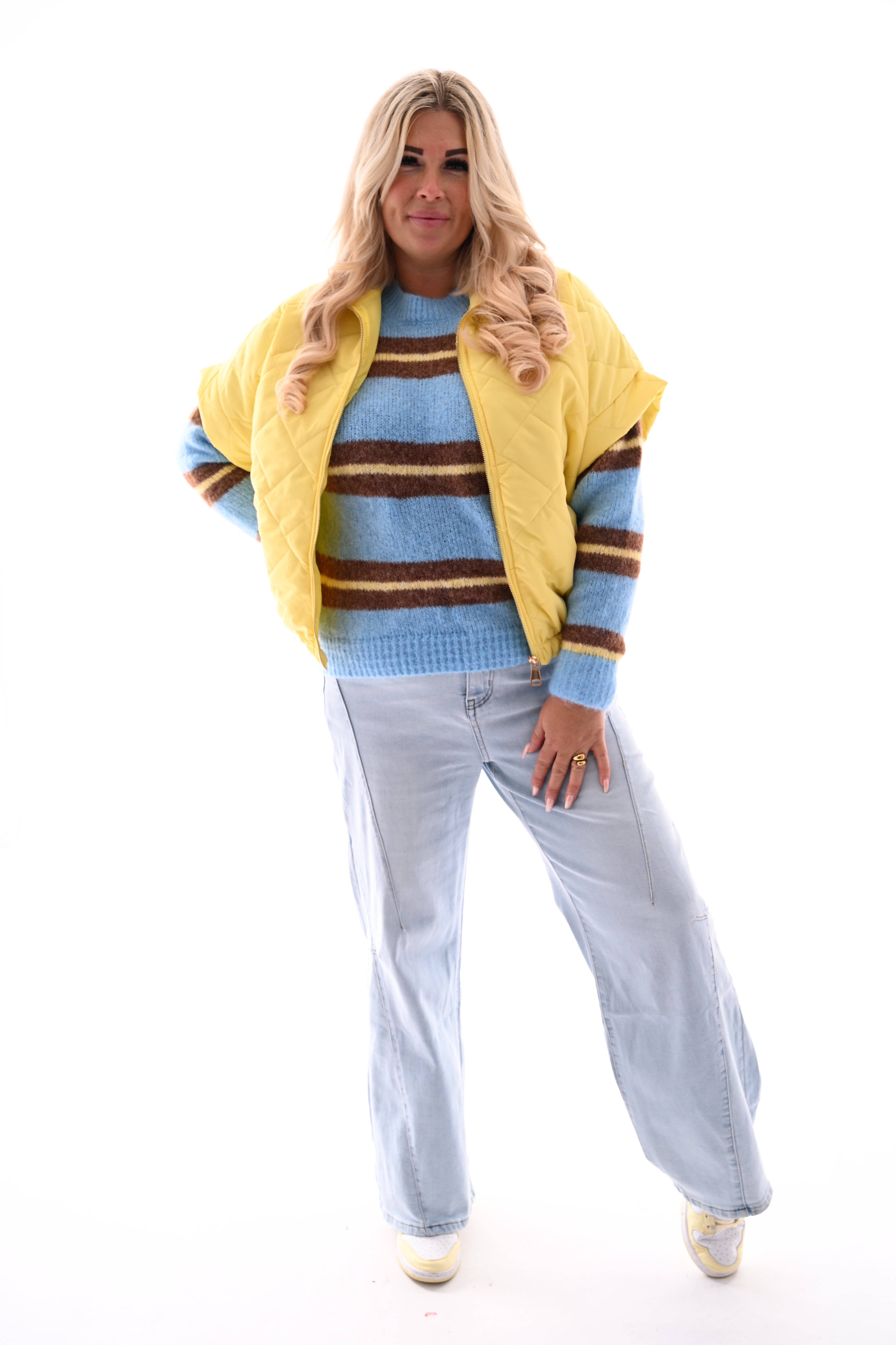 Bodywarmer korte mouwen geel