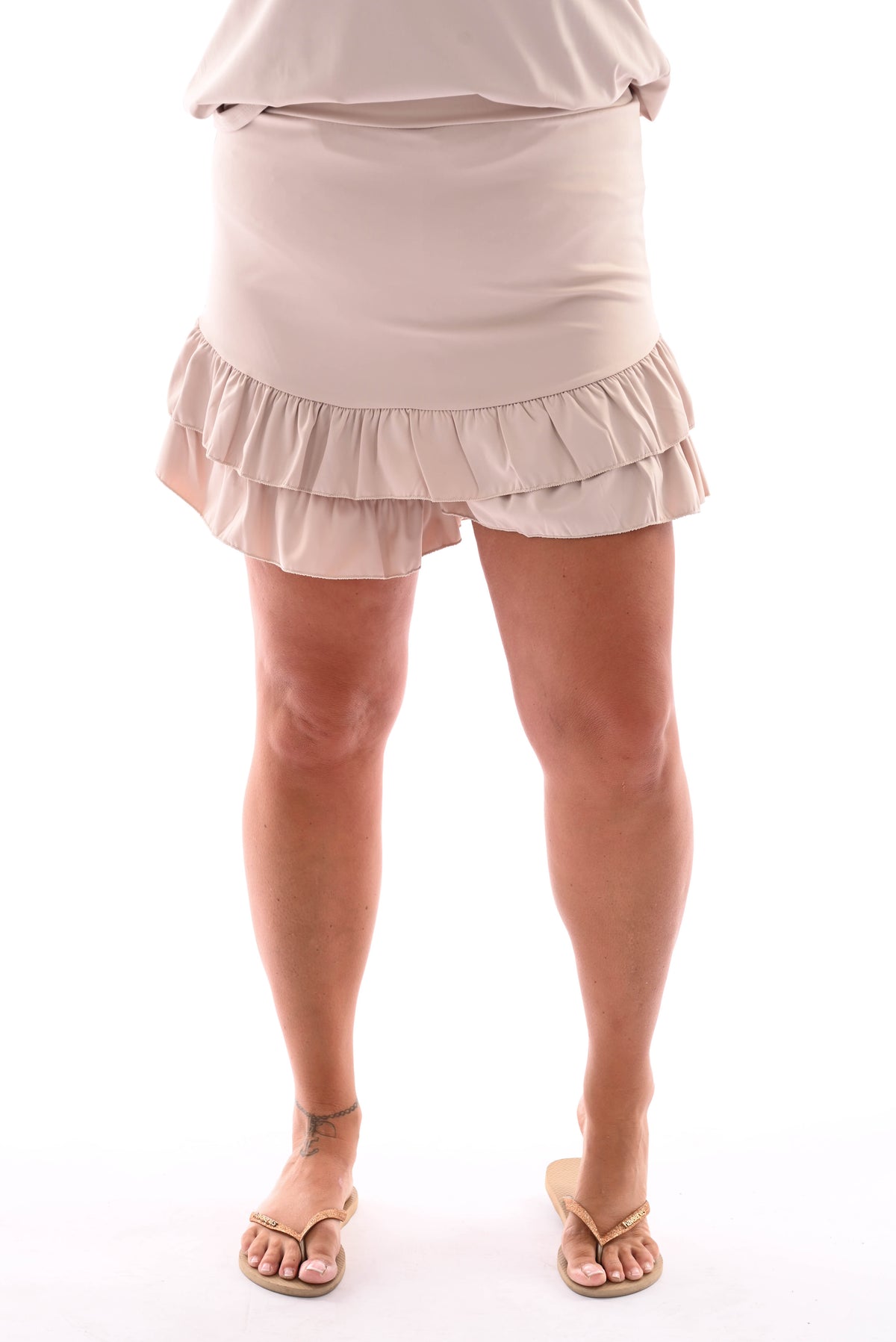 Skort roezels uni beige