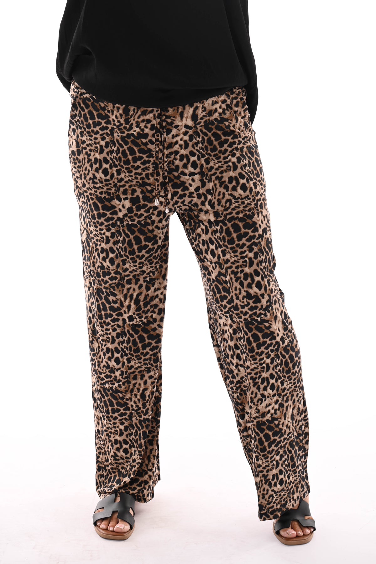 Broek print panter camel