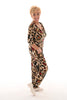 Jumpsuit waterval panter  veren dierenmix bruin