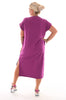 T-shirt dress met split cyclaam