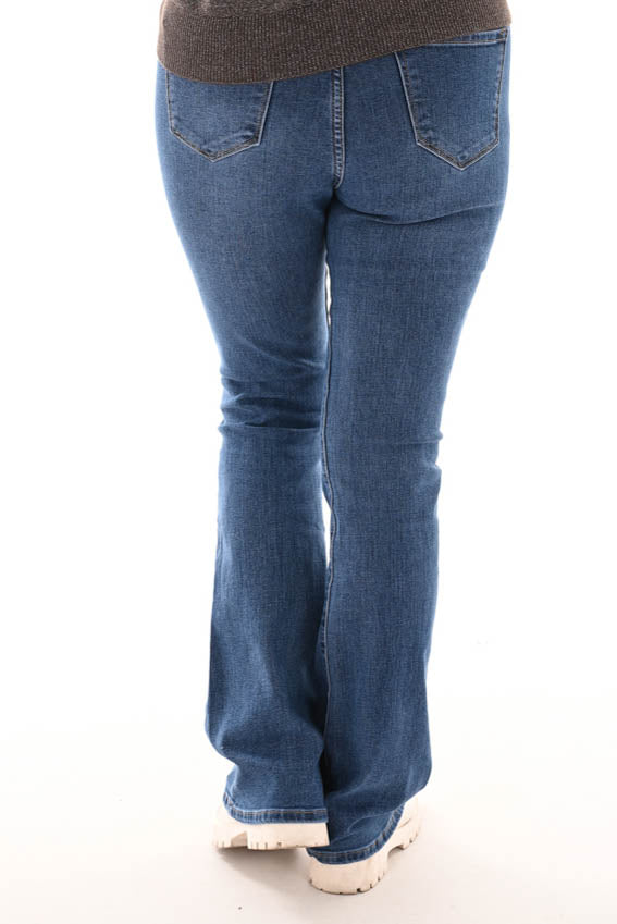 Norfy flaired fit jeans donkere wassing blauw