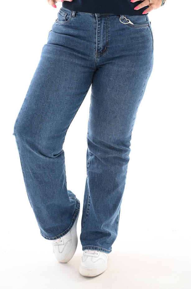 Norfy wide leg jeans wassing blauw