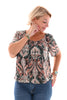 Basic top travel paisley flessengroen