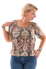 Basic top travel paisley legergroen