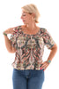 Basic top travel paisley legergroen