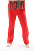 Wijde broek met naad rood