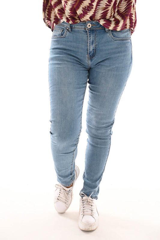 Norfy slim jeans high waist lichte wassing blauw