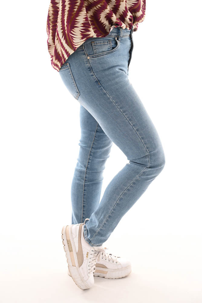 Norfy slim jeans high waist lichte wassing blauw