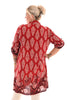 Tuniek viscose barok ophaalmouwen rood